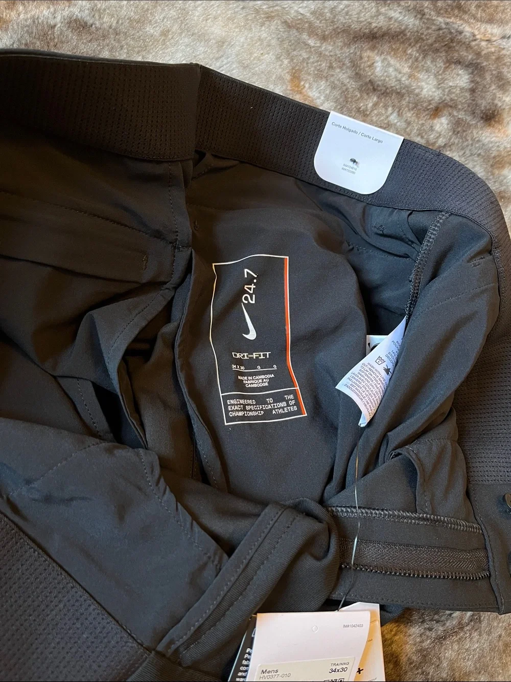Nike 24.7 PerfectStretch Pants Mens 34x30 Dri-Fit  UV Loose Black HV0377 $120